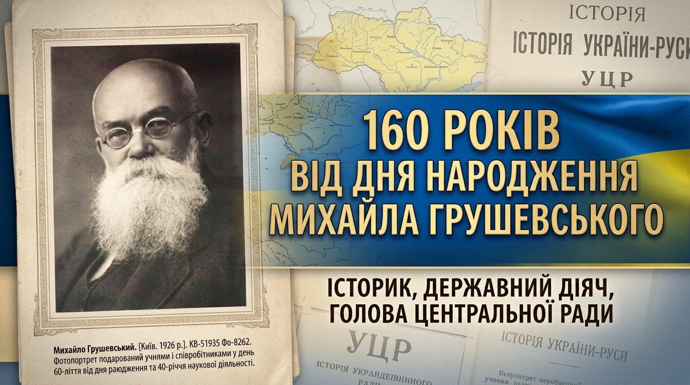 160 РОКІВ ВІД ДНЯ НАРОДЖЕННЯ МИХАЙЛА ГРУШЕВСЬКОГО   